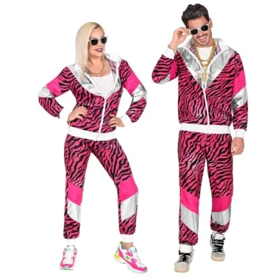 Imagen de WIDMANN MILANO PARTY FASHION Disfraz Chandal años 80, traje jogging, estilo retro, de mal gusto