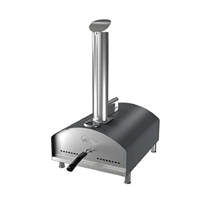 Imagen de ARDES ARPIZ02 Horno de Pizza Exterior Acero Inoxidable con Pala Espátula y Piedra Refractaria para Pizza, pellets Jardín, Balcón