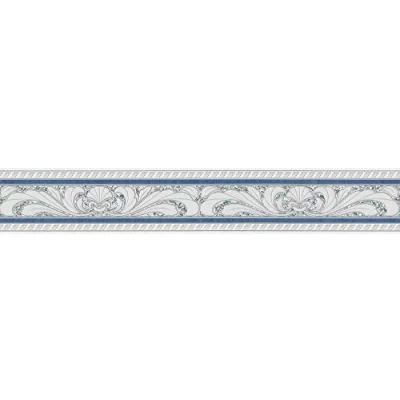 Imagen de A.S. Création Cenefa Only Borders 681645 6816 45 (5 x 0,10 m), color azul, gris y blanco
