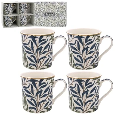 Imagen de Lesser &amp; Pavey Juego de 4 tazas café cerámica para el hogar o trabajo, diseño británico, grandes bebidas calientes, té y