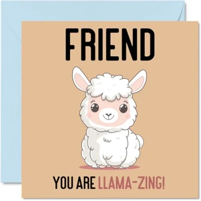 Imagen de tarjetas de cumpleaños para amigos Llama Zing Divertida tarjeta feliz mejor amigo, regalos amigos, felicitación broma 145 mm x