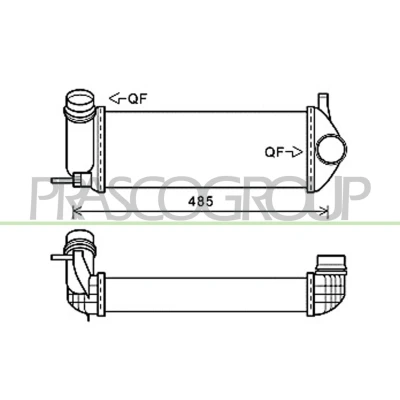 Imagen de PRASCO RN918N002 Intercooler Con acoplamientos rápidos RENAULT: Kangoo II Express, / Grand Kangoo, MERCEDES BENZ: Citan Mixto