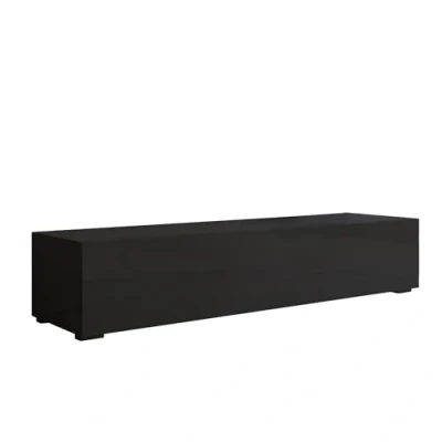 Imagen de MB Muebles Bonitos, Mueble TV con Patas Nora H2 para Salón Moderno, 1 Puerta 3 Compartimentos, Color Negro, 160x32x40 cm