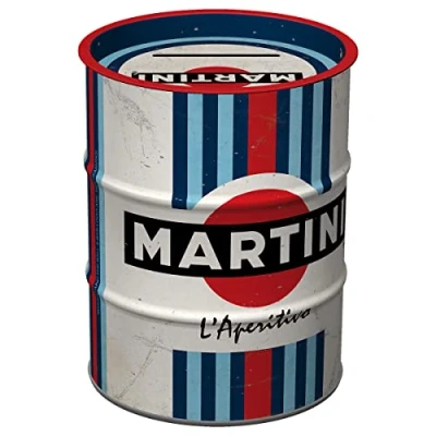Imagen de Nostalgic Art Hucha Retro, Martini L&#039;Aperitivo Idea de Regalo para Amantes a cócteles, Frasco metálico Dinero, Alcancía diseño Vintage, 600 ml
