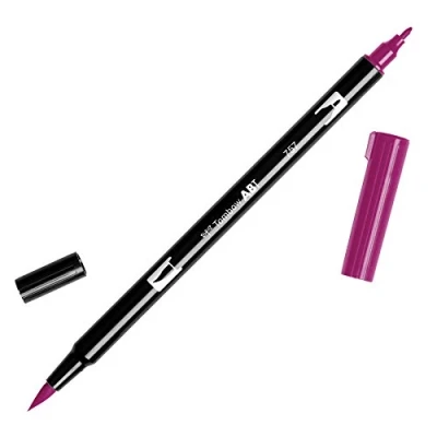 Imagen de Tombow ABT Dual Brush Rotulador Doble Punta Pincel Acuarelable Para Lettering, Dibujo, Pintura, Manga Uso Doméstico y Profesional Color port red
