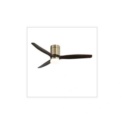 Imagen de TODOLAMPARA Ventilador de techo con luz LED 18W motor DC modelo AGUILON Bronce, 3 tonalidades, aspas Roble, 5 velocidades, control remoto, memoria, temporizador, silencioso y bajo consumo