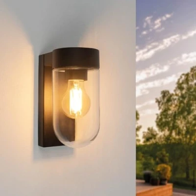 Imagen de Ledvion Lámpara de Pared LED, Casquillo E27, IP44 Resistente al Agua, Negra, Exterior, Iluminación LED para Exterior
