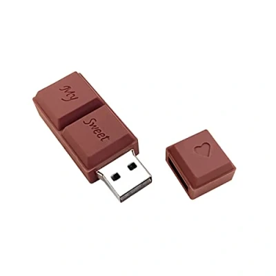 Imagen de Uflatek Memoria USB 3.0 de 64 GB Chocolate Diseño U Disco Portátil Pendrive Marrón Memory Stick Almacenamiento para Regalo