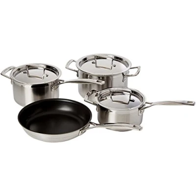 Imagen de Le Creuset Batería de cocina 4 piezas acero inoxidable 3 capas, paleteado, 96209100001000
