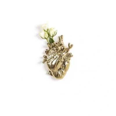 Imagen de SELETTI Love in Bloom Gold, Porcelain Heart Vase