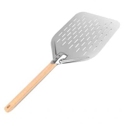 Imagen de VFANDV Pala para Pizza Horno, 40x30cm Soporte de Superficie Grande Profesional Pizzas Perforada Acero Inoxidable Barbacoa, Cocinar Pizzas, Pan