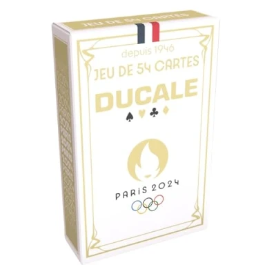 Imagen de LA DUCALE Juego de 54 Cartas Juegos Olímpicos y Paralímpicos París 2024 póquer, Presidente, Batalla, Palmito, 8 estadounidenses Color Aleatorio Fabricado en Francia
