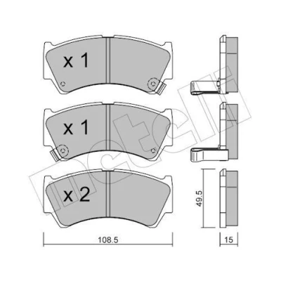 Imagen de Juego de pastillas METELLI 22 0436 0