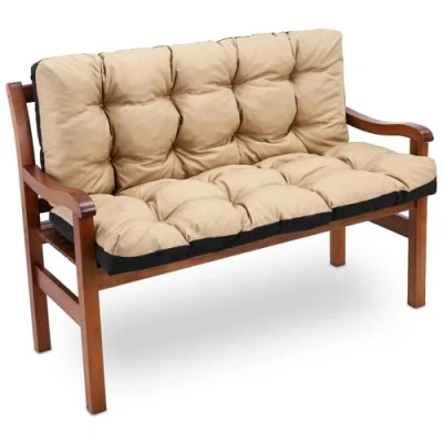Imagen de Amazinggirl cojín de Banco 100 x cm Cojines Columpio Hollywood Silla al Aire Libre Asiento jardín Suelo Almohadilla salón Respaldo para Beige