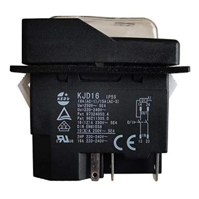 Imagen de KEDU KJD16 5Pins Interruptor electromagnético Interruptores pulsadores para equipos de máquina herramienta industrial AC 220 240V 16A 2HP 16 (12) A 10 (8) 250V 5E4 IP55