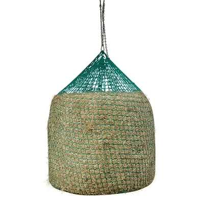 Imagen de Kerbl Red de heno para fardos Redondos Colgar (Malla 4,5 x cm, diámetro 150 Altura 180 Color Verde, alimentación Estrecha, Caballos, extensión los Tiempos