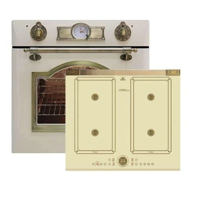 Imagen de Kaiser EH 6355 ElfEm Eléctricos Horno empotrado 67L /8 funciones/horno retro/8 funciones/autosuficiente+ KCT 6745 ElfAD placa de inducción retro, 4 QickHeat