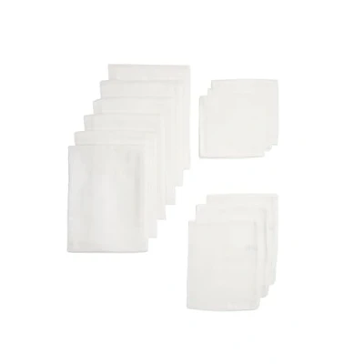 Imagen de Meyco Baby Uni Starter Set paños de Muselina, 12 Piezas (Juego pañales, franelas y para eructar 100% algodón, absorbentes Secado rápido, multifuncionales), Blanco