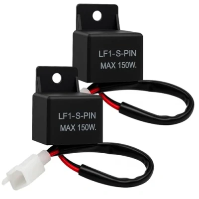 Imagen de Gebildet 2Piezas 2Pin 12V Relé Intermitente Motocicleta LF1 S PIN, LED Indicador de Giro Luz Interruptor 0.1W 150W, Señal Bombilla