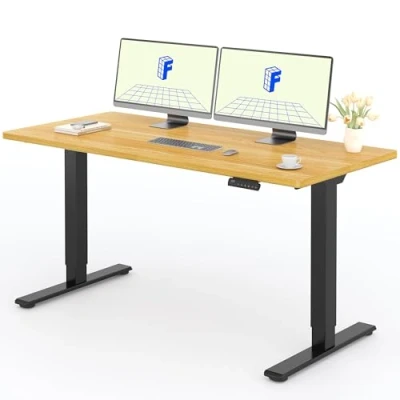 Imagen de FLEXISPOT 160X80cm Escritorio Elevable Eléctrico con Tablero Entero, Standing Desk, Mesa de 4 Opciones Memoria Inteligente para Oficina y Hogar Arce