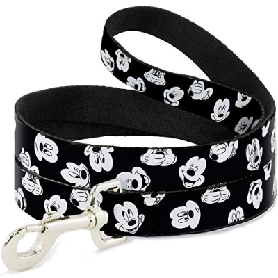 Imagen de Buckle Down Disney Mickey Mouse Expressions Correa para Perro, Color Negro y Blanco, 2,54 cm de Ancho