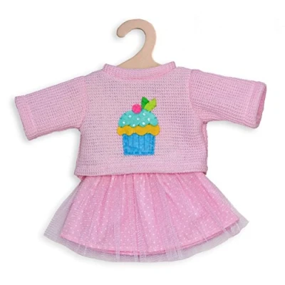 Imagen de Heless 2050 Conjunto de ropa para muñecas, 2 piezas con jersey y falda tul, en azul, rosa rosa, surtido, talla 35 45 cm