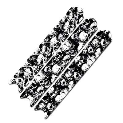 Imagen de AlphaShield Protector de cuadro bicicleta con puntales cadena, lámina protectora adhesiva para marco MTB BMX R161 (21 calaveras)