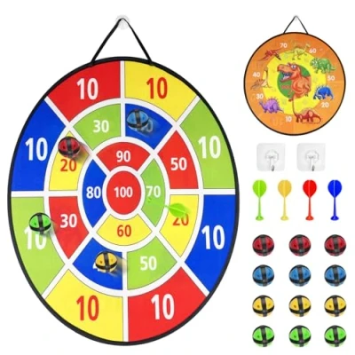 Imagen de Fervalyna Diana Dardos Niños, Infantil, Tablero de con 12 Bolas y 4 2 Ganchos, Juego Dardos, Plegable Doble, para Regalo Juguetes