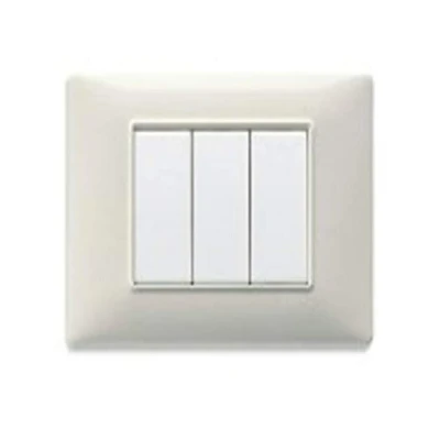 Imagen de Vimar serie plana Placa 3 módulo tecnopolimero blanco granito