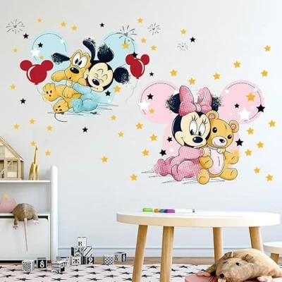 Imagen de Kibi 2 Pegatinas Infantiles Pared Minnie Decorativas Mickey Mouse Stickers Dormitorio Calcomanias para Niños