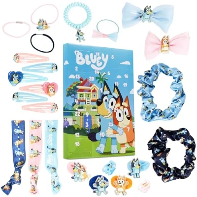 Imagen de Bluey Calendario de Adviento 2024 para Niñas, con Accesorios el Cabello