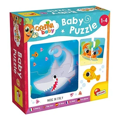 Imagen de Liscianigiochi Carotina Baby 6 Puzzles del Mar de 4 Piezas Juego Educativo Con Animales Marinos Aprendizaje Lúdico Para Niños 1 a años