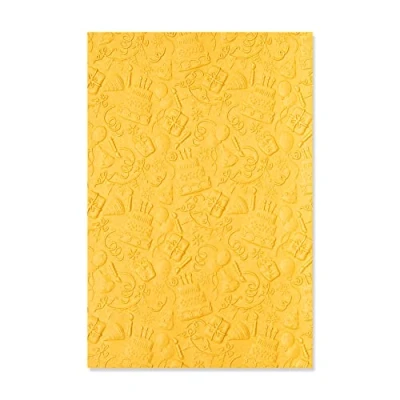 Imagen de Sizzix 3 D Embossing Folder Carpeta Estampada 3D Textured Impressions Celebrate by Kath Breen, 665402, Papel, Multicolor, One Size