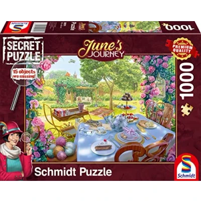 Imagen de Schmidt Spiele 59974 Junes Journey Puzzle de té en el jardín (1000 Piezas), Multicolor