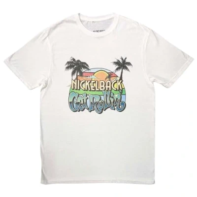 Imagen de Rock Off Nickelback &#039;Get Rollin&#039; Sunset&#039; Camiseta unisex de manga corta (blanco), blanco, 60