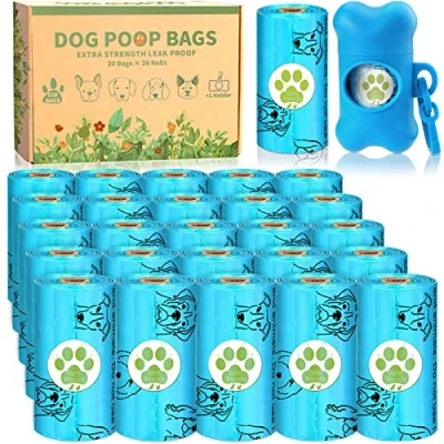 Imagen de MULEVIP Bolsas Extra Gruesas para Caca de Perro, a Prueba Fugas, 520 Unidades/26 Rollos, Excrementos, con 1 Dispensador