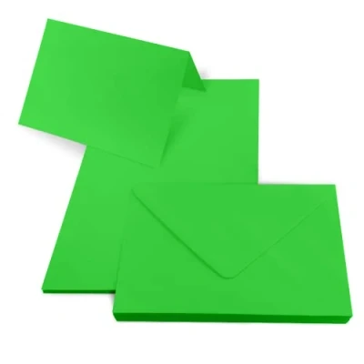 Imagen de Netuno juego de 25 tarjetas plegables 168 x 240 mm 160g con sobres verdes B6 125 175 80 g Rainbow solapa en punta engomada para invitaciones bodas empresas felicitaciones papelería