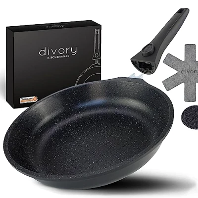 Imagen de DIVORY sartén grande 28cm I Mango extraíble, inducción, revestida, aluminio + protección inducción