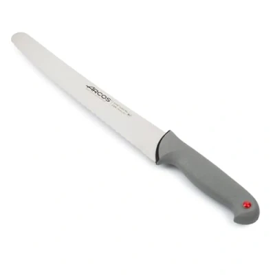 Imagen de Arcos Serie Colour Prof Cuchillo Pastelero Hoja Serrada de Acero Inoxidable Nitrum 250 mm Mango Polipropileno Recubierto Elastómero Color Gris
