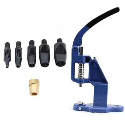 Imagen de Juego de perforaciones cuero 1 mm, 3 5 7 9 mm y máquina prensa manual