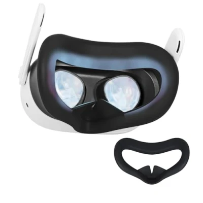 Imagen de Cubierta facial de silicona para Meta Quest 3S, almohadilla la cara compatible con accesorios Quest3S, máscara auriculares accesorio VR resistente al