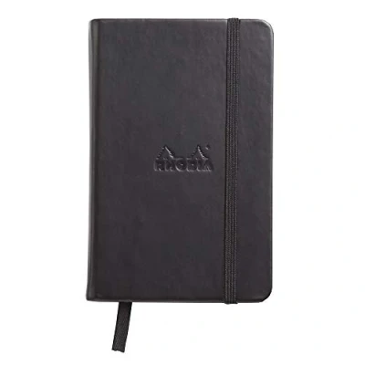 Imagen de RHODIA 118079C Carnet Rigide Webnotebook Noir A6 192 pages Papier Clairefontaine Uni Ivoire 90 g/m² Marque Page, Fermeture Élastique Couverture Simili Cuir