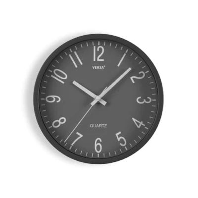 Imagen de Versa Raven Reloj de Pared Nuevo Mecanismo y Calidad Mejorada silencioso Decorativo, para Cocina, Salón o Comedor Fácil Leer, Medidas (Al x L An) 20 4,3 cm, Polipropileno, Color Gris