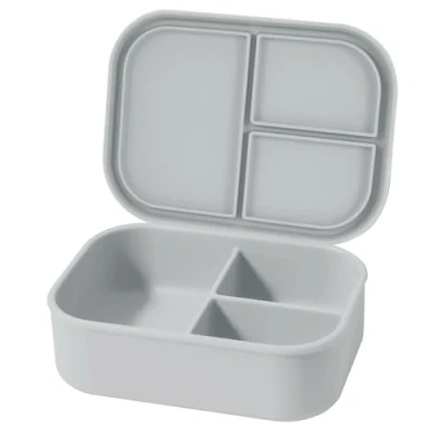 Imagen de Realand Lonchera bento de silicona a prueba fugas, contenedor almuerzo con 3 compartimentos sellados individualmente, caja para aperitivos, apta microondas y lavavajillas,