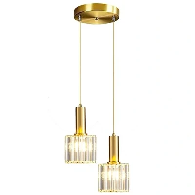 Imagen de FROIDEXG Lámpara Colgante Moderna Mini De Cristal Para Cocina Isla Comedor Dormitorio Base Dorada Techo Sala Estar Estudio
