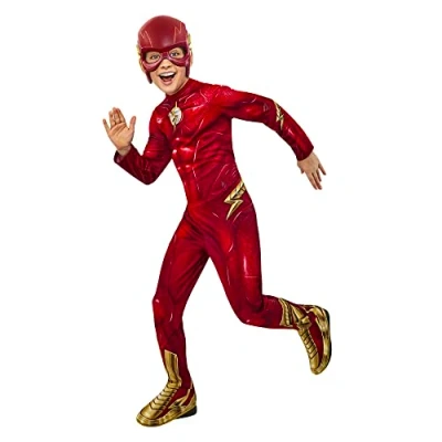 Imagen de Rubies disfraz The Flash Classico para niño, Jumpsuit estampado con cubrebotas y antifaz, Oficial DC, Carnaval, Navidad, Cumpleaños, Fiestas Halloween, M