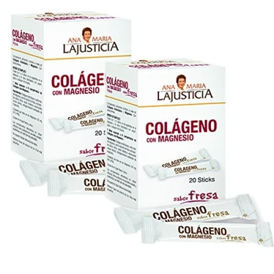 Imagen de COLÁGENO CON MAGNESIO SABOR A FRESA 2 x 20 Sticks Ana Maria Lajusticia