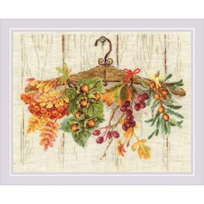 Imagen de Riolis Counted Cross Stitch Kit 11.75&quot;X9.5&quot; Gifts Of Autumn (14 Count)