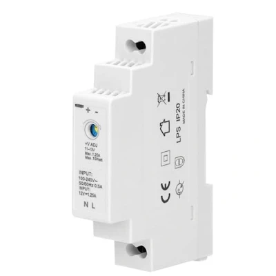 Imagen de Miratic Fuente alimentacion 12v de Regulada Transformador 220v a con Carril DIN para Instalaciones Eléctricas y Automatización Industrial(1,25A 1 módulo)