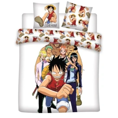 Imagen de Juego de cama One Piece Team para 2 personas, funda nórdica 240 x 220 cm y fundas almohada 65 cm, polialgodón